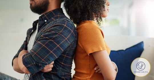 Man and woman with their backs to each other.